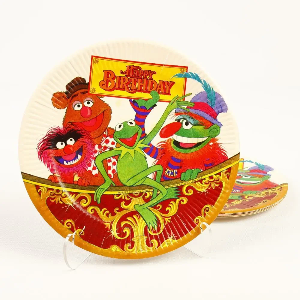 Mixed Lot 80s Birthday Plates Cups Garfield Muppets Dukes Scooby Knight Rider